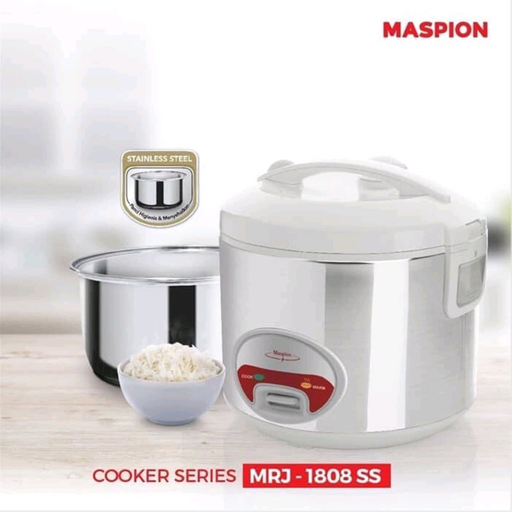 Maspion Rice Cooker 3 In 1 Silver 1.8 L - MRJ1808SSN | MRJ1808 SSN